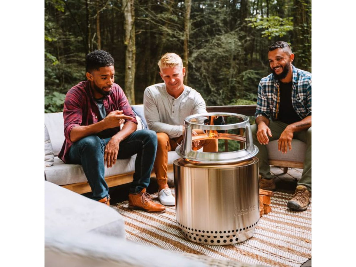 Solo Stove Bonfire Cast Iron Grill Top and Hub Stainless-Steel Cast-Iron Black Medium SSBON-COOKING-BUNDLE