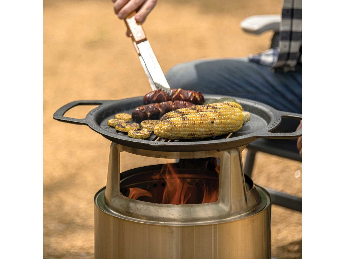 Solo Stove Yukon Cast Iron Grill Cooking Bundle 2 Stainless Steel Cast Iron Black Medium