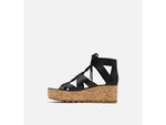 Sorel Cameron Flatform Lace Wedge Sandals Leather - Women's