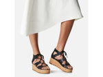 Sorel Cameron Flatform Lace Wedge Sandals Leather - Women's