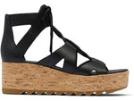 Sorel Cameron Flatform Lace Wedge Sandals Leather - Women's