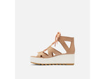 Sorel Cameron Flatform Lace Wedge Sandals Leather - Women's