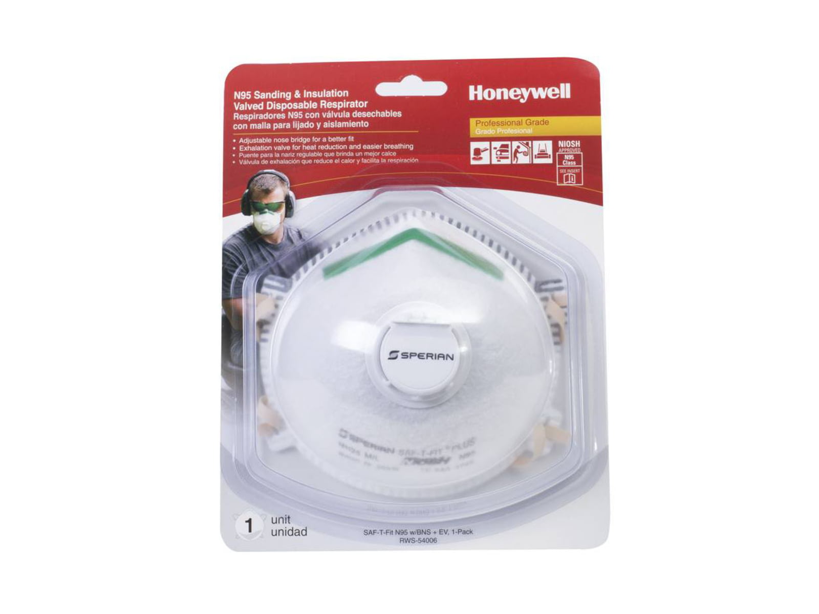 Sperian Saf-t-fit Plus N95 Disposable Respirator With Exhalation Valve - RWS-54006