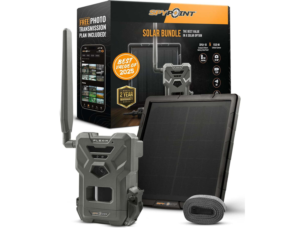 Spypoint Flex-M Cellular Camera w/Solar Panel Bundle Multi Carrier Green 1843
