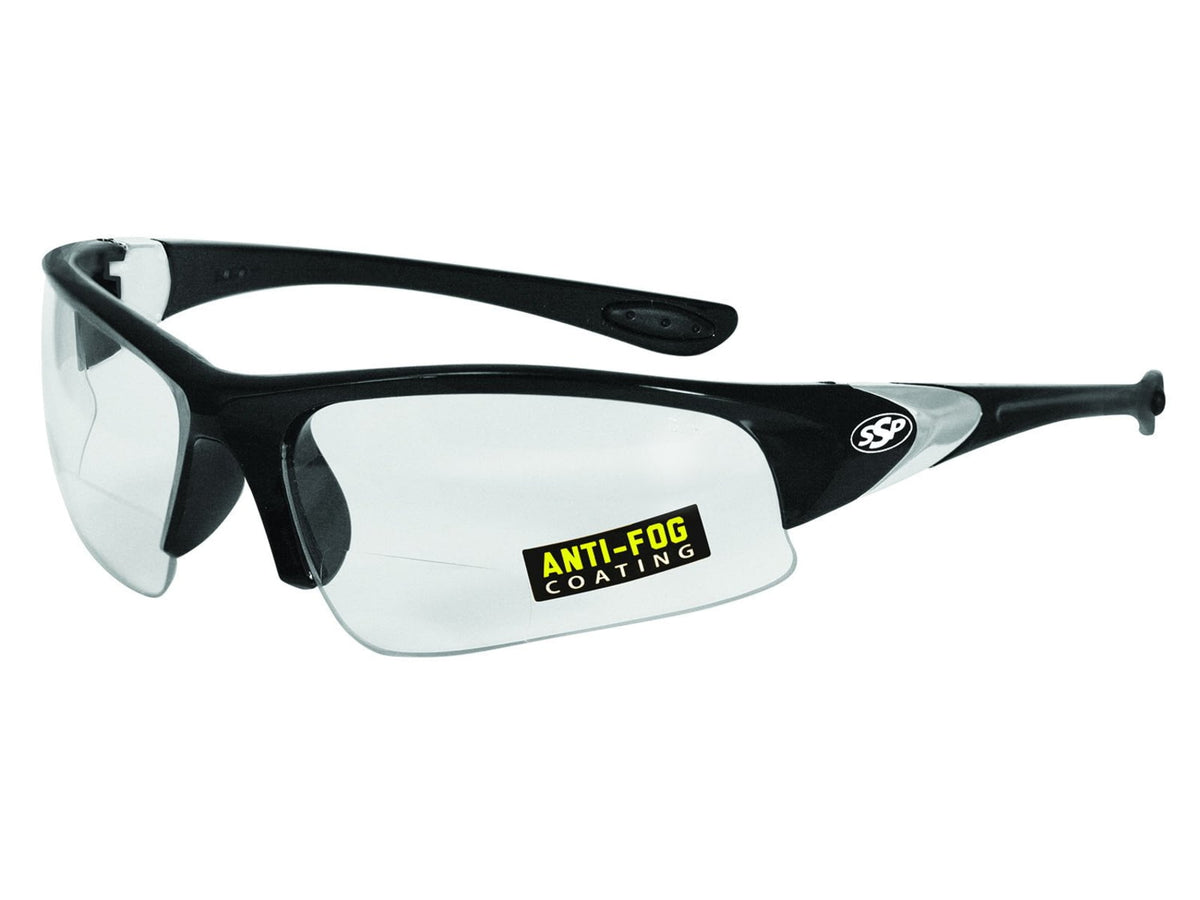 SSP Eyewear Entiat Shooting Glasses Black Frame Crystal Clear Anti-Fog Lens ENTIAT BLK CL A/F