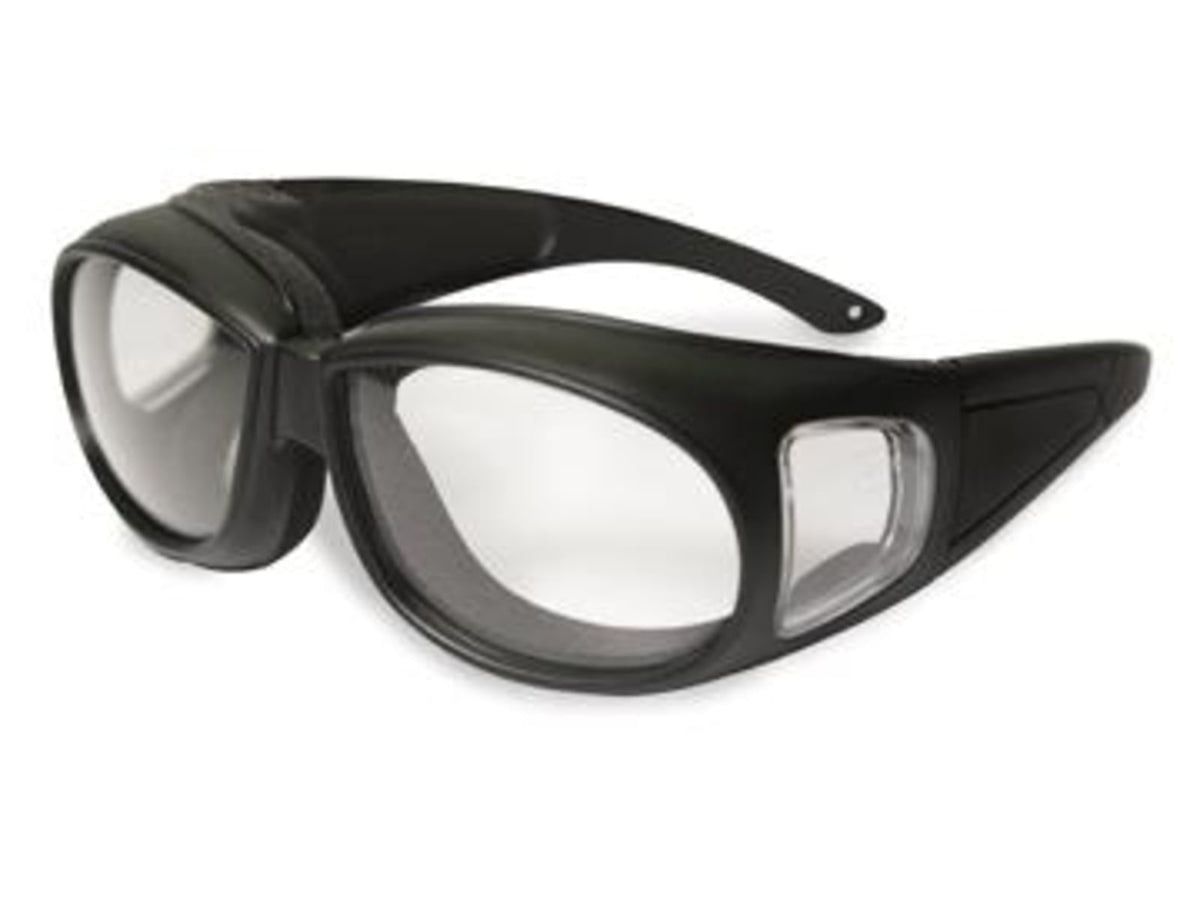 SSP Eyewear Kachess Over The Glasses Shooting Glasses Black Frame Crystal Clear Anti-Fog Lens KACHESS CL A/F