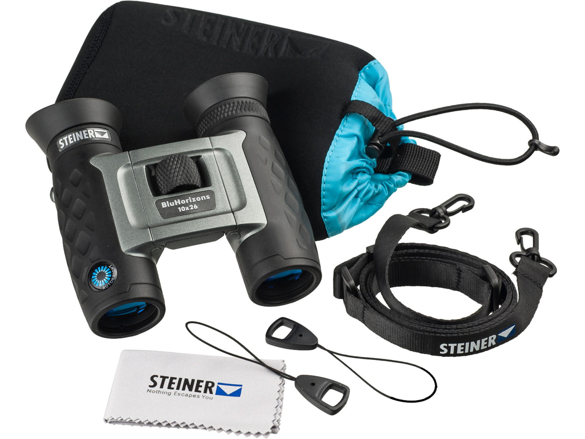 Steiner BluHorizons 10x26mm Roof Prism Binoculars NBR Long Life Rubber Armoring Black 2044