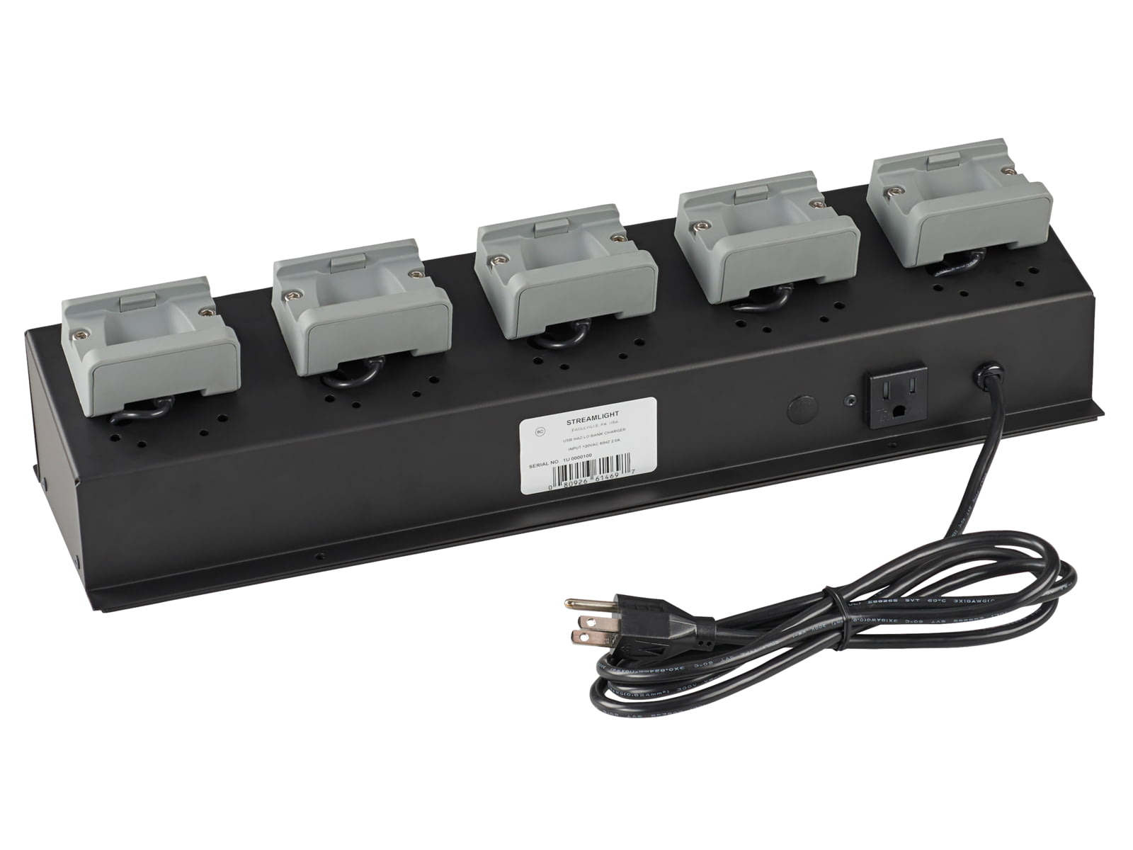Streamlight 5-Unit Bank Charger 120V AC USB HAZ-LO Headlamp Black 61469