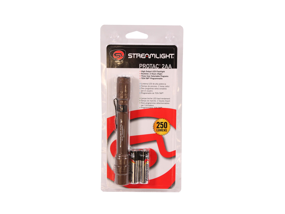 Streamlight ProTac 2AA Tactical Handheld Flashlight w/ 2 AA Alkaline Batteries and Holster Coyote 88072