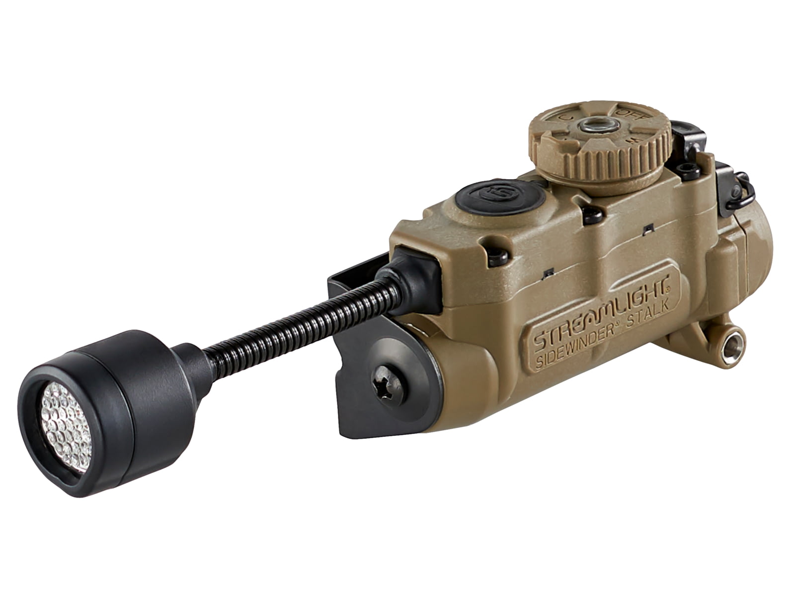 Streamlight Sidewinder Stalk LED Flashlight w/Helmet Clip & E-Mount CR123A & AA Multicolor 76 Lumens Coyote 14302