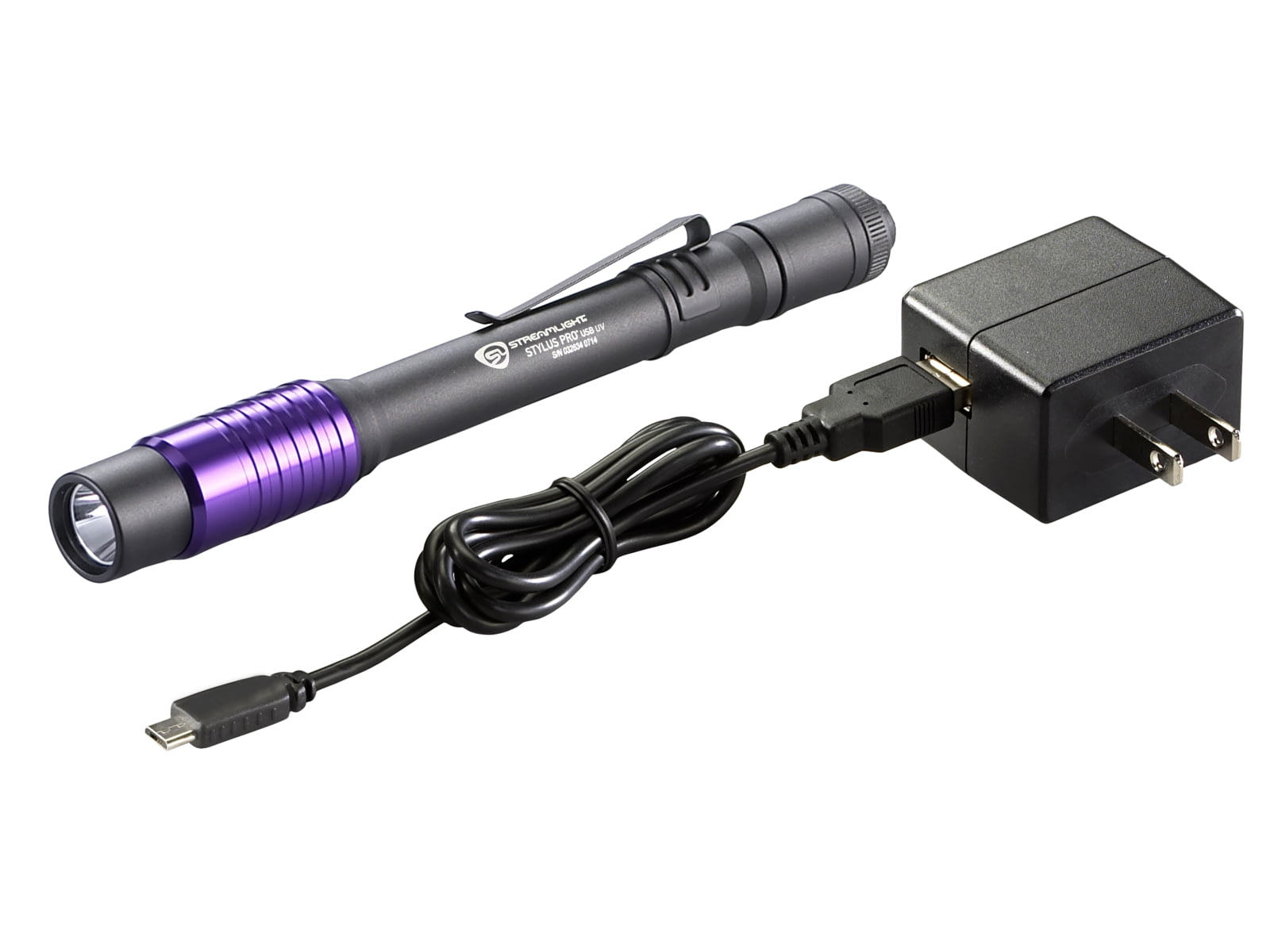 USED Streamlight Stylus Pro USB UV Rechargeable Penlight325mW w/USB CordHolster