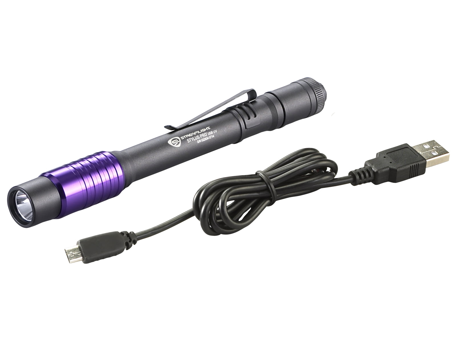 USED Streamlight Stylus Pro USB UV Rechargeable Penlight325mW w/USB CordHolster