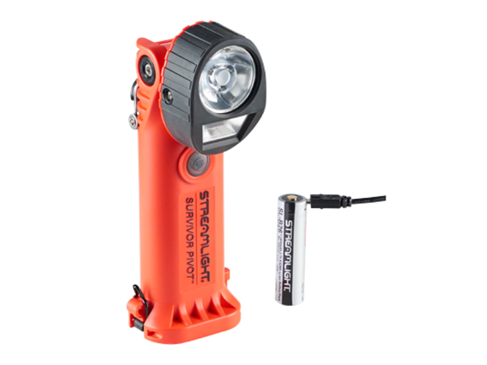 Streamlight Survivor Pivot USB LED Flashlight Rechargeable 325 Lumens Orange