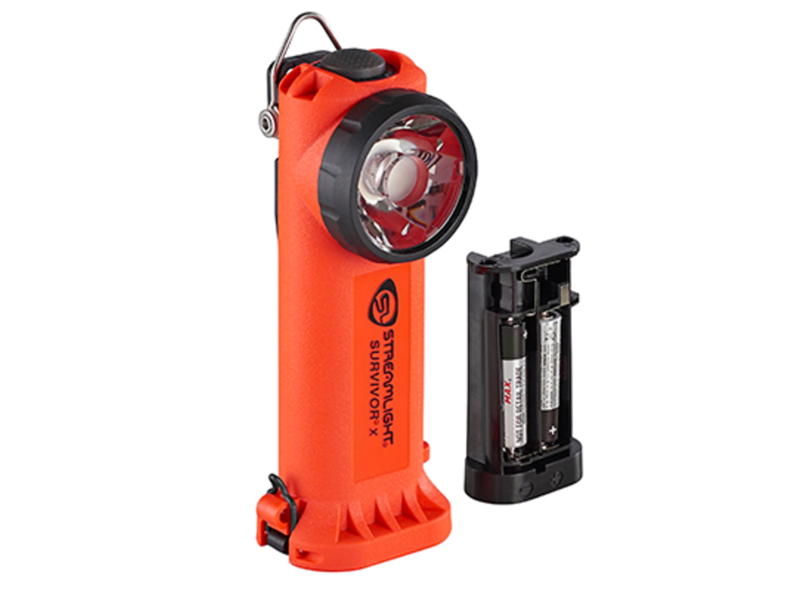 Streamlight Survivor X Safety-Rated Firefighters Right-Angle LED Flashlight Lithium Ion 120V/100V AC/12V DC White 250 Lumens Orange