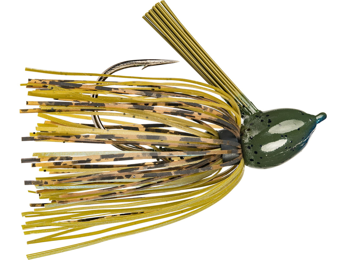 Strike King Hack Attack Fluorocarbon Flippin Jig Flipping Jig Fishing Lure Blue Craw 3/8oz HAFFJ38-108 HAFFJ38-108