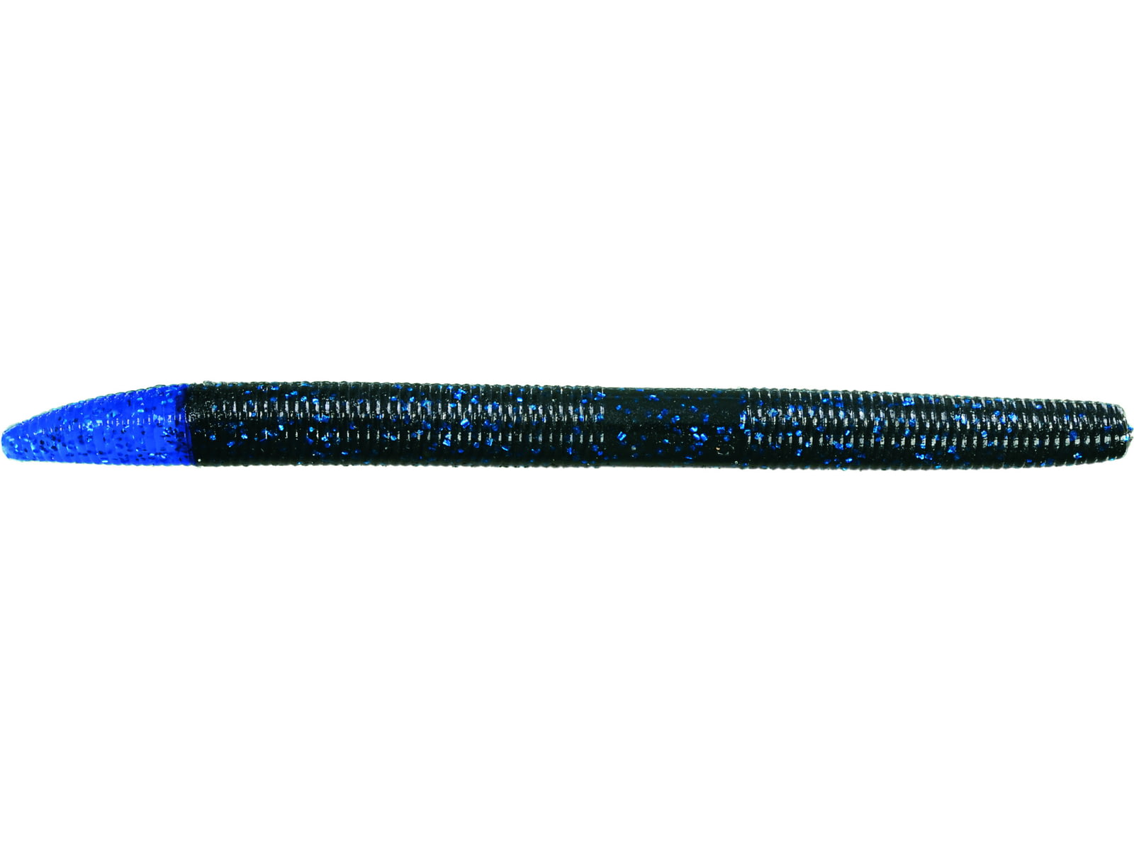 Strike King Shim-E-Stick Fishing Lure Soft Plastic Stickbait Black/Blue w/ Blue Tip 5in 7-Pack SES5-64 SES5-64