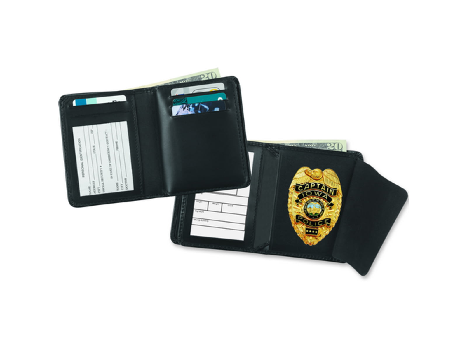 Strong Leather Deluxe Hidden Badge Wallet -