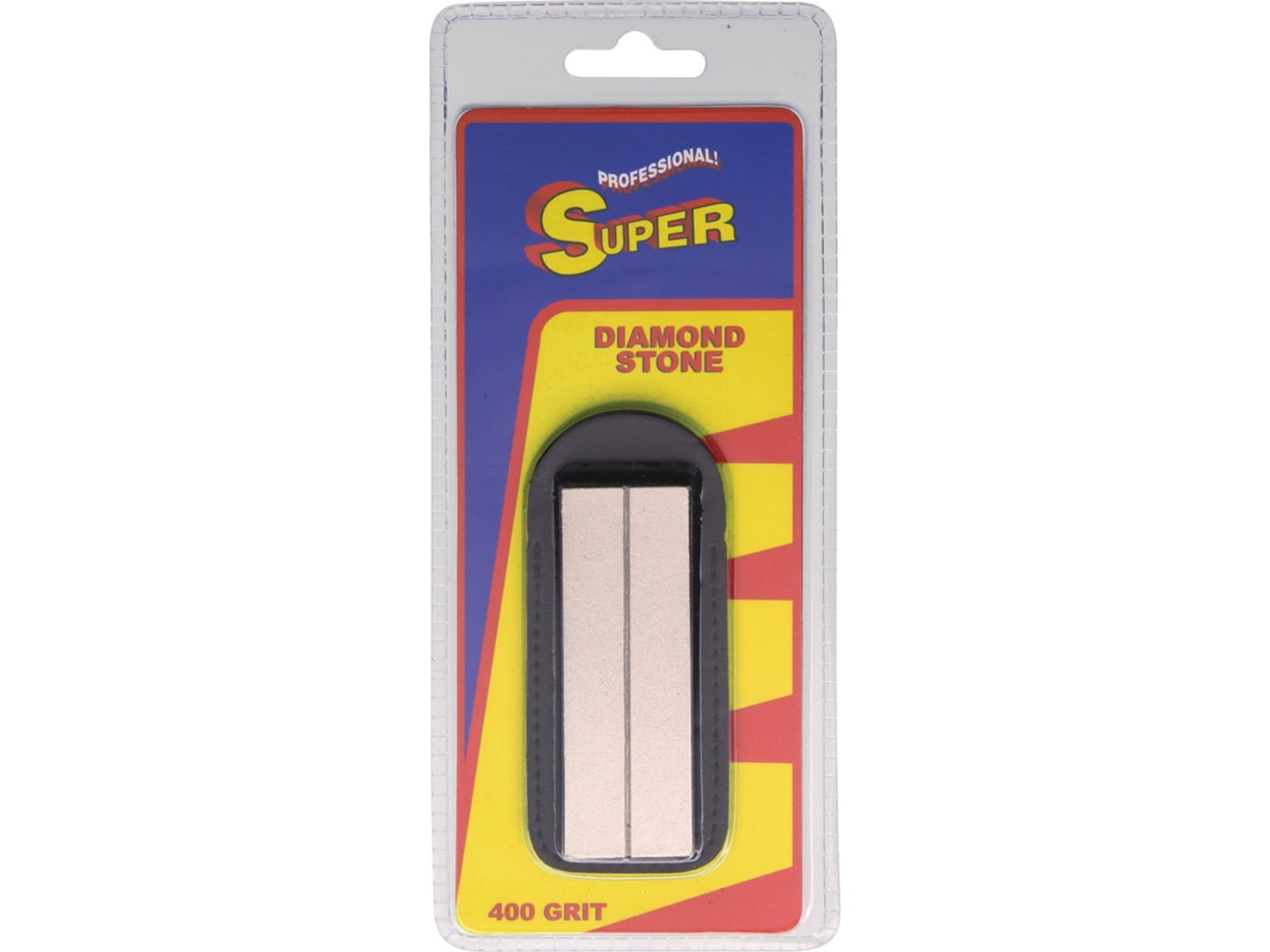 Super Diamond Sharpener 400 Grit 3in X 1in 400 Grit Diamond Stone Black Leather Sleeve BO-2