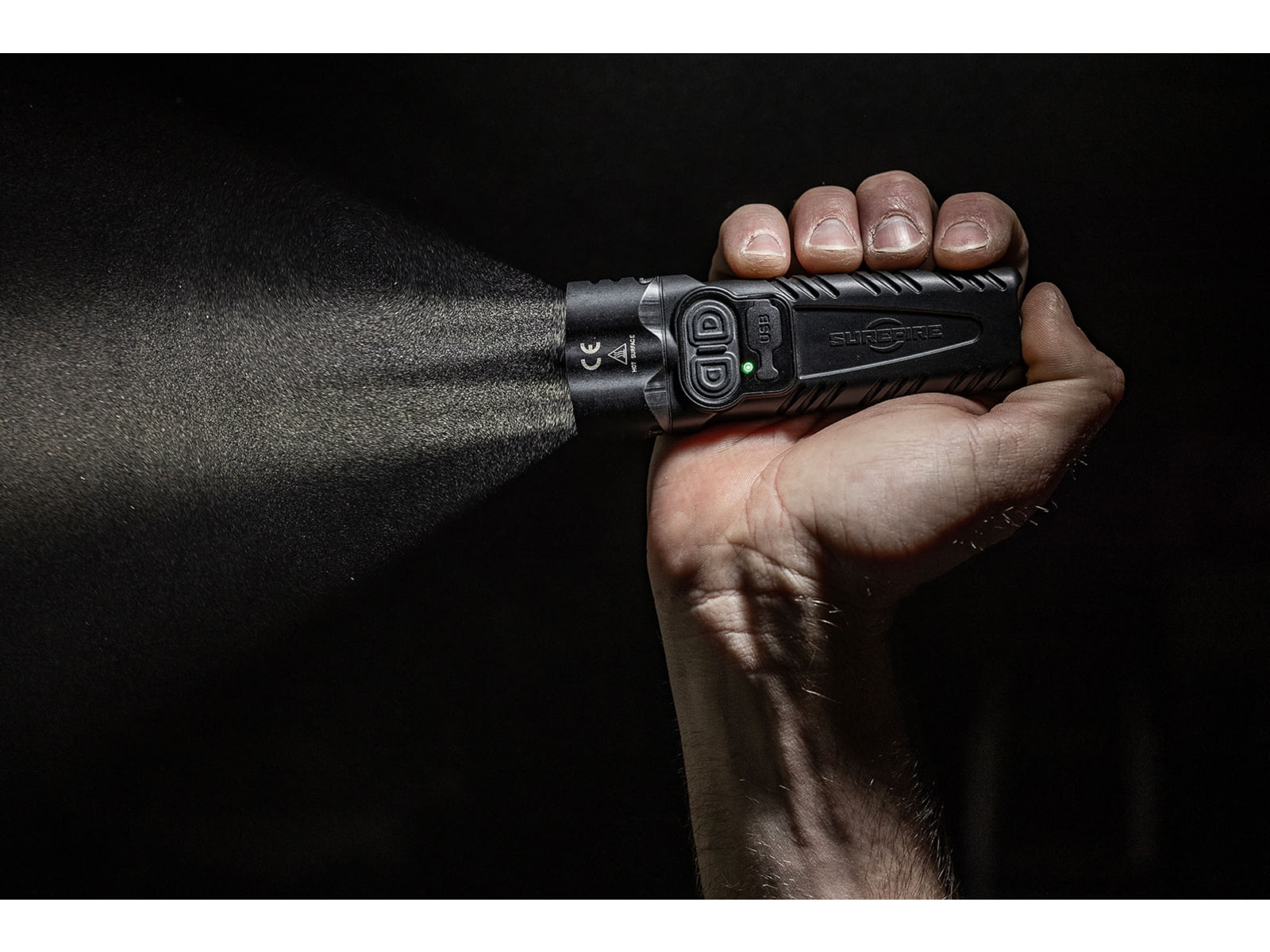 SureFire PLR-C Stiletto Pro II Rechargeable Pocket Light Multi-Output 1500 Lumens Dual 14mm High-Candela Reflectors Black PLR-C
