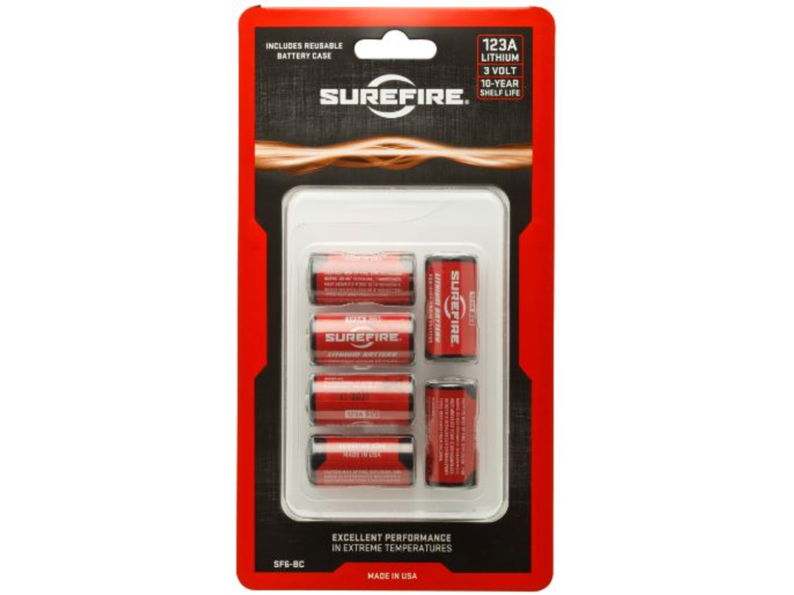 SureFire 123A 3 Volt Lithium Battery Box 6 Batteries