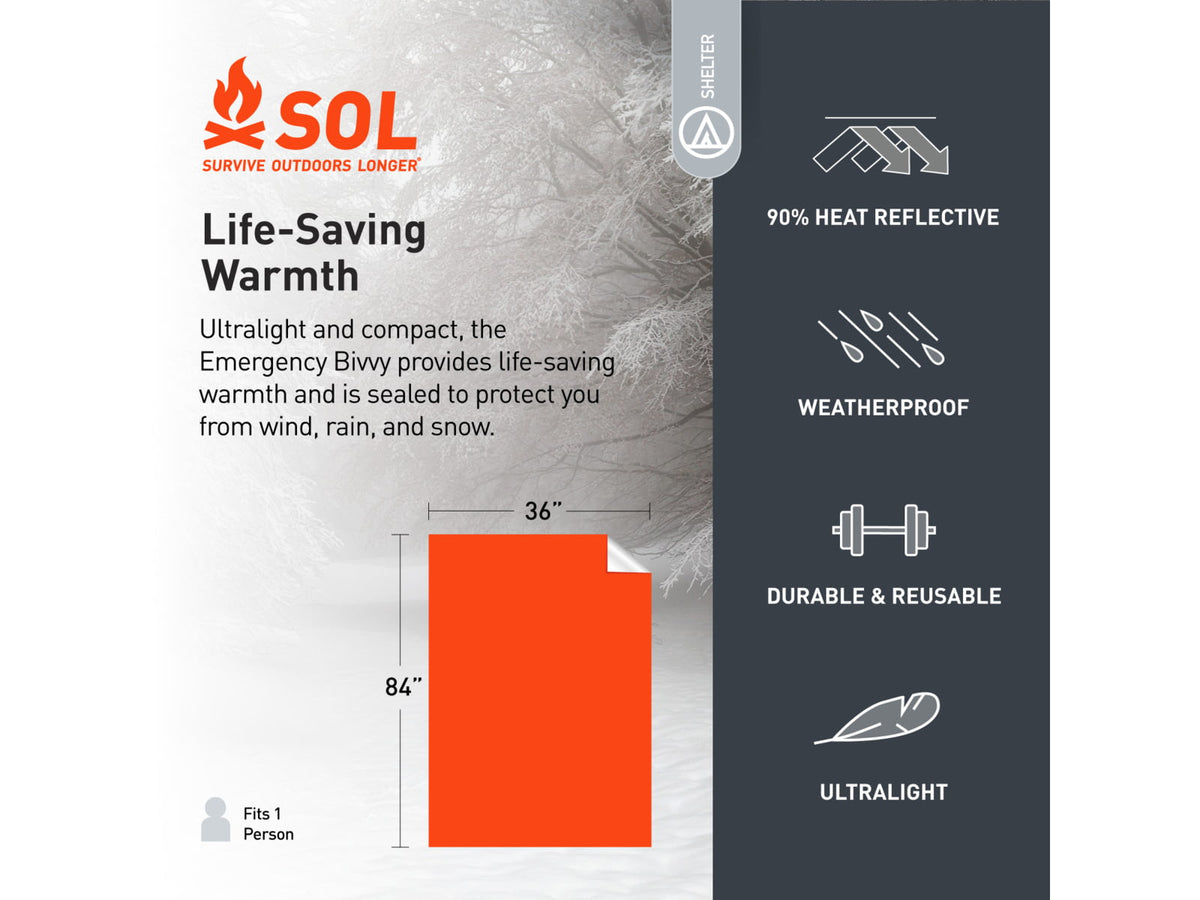 Survive Outdoors Longer Emergency Bivvy with Rescue Whistle