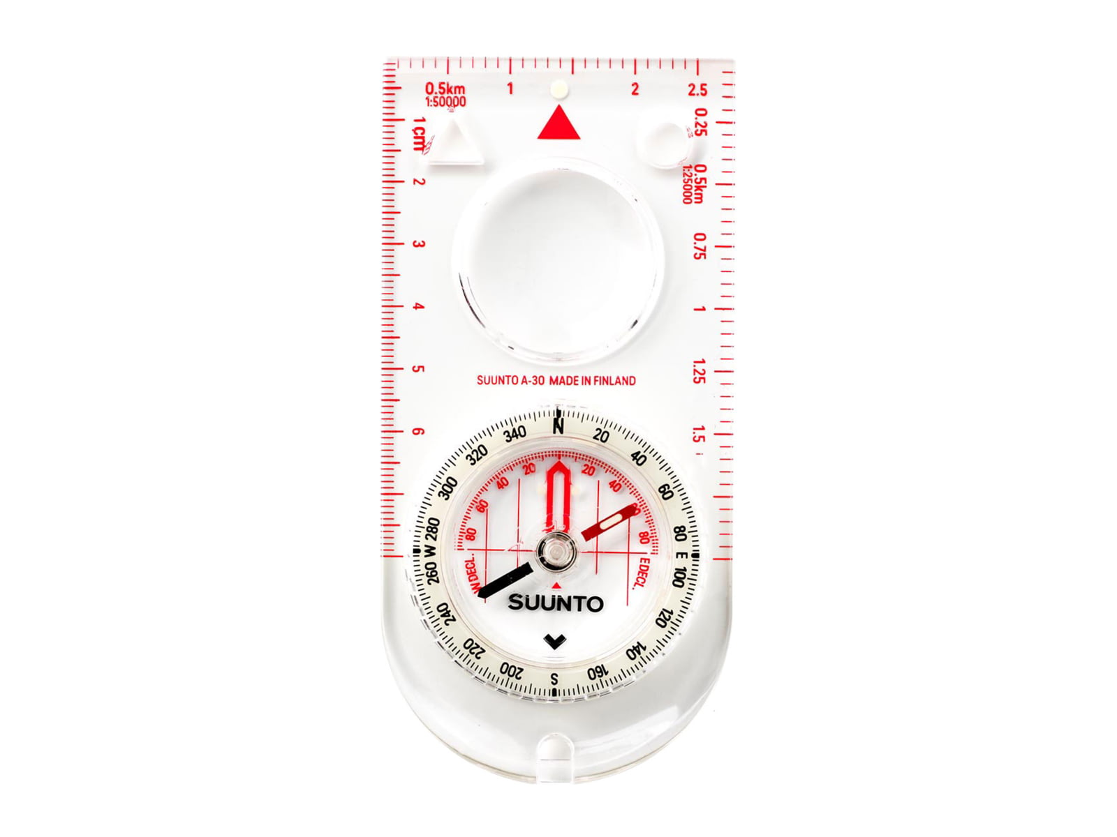 Suunto A-30 NH Metric Compass For Hiking And Orienteering White One Size