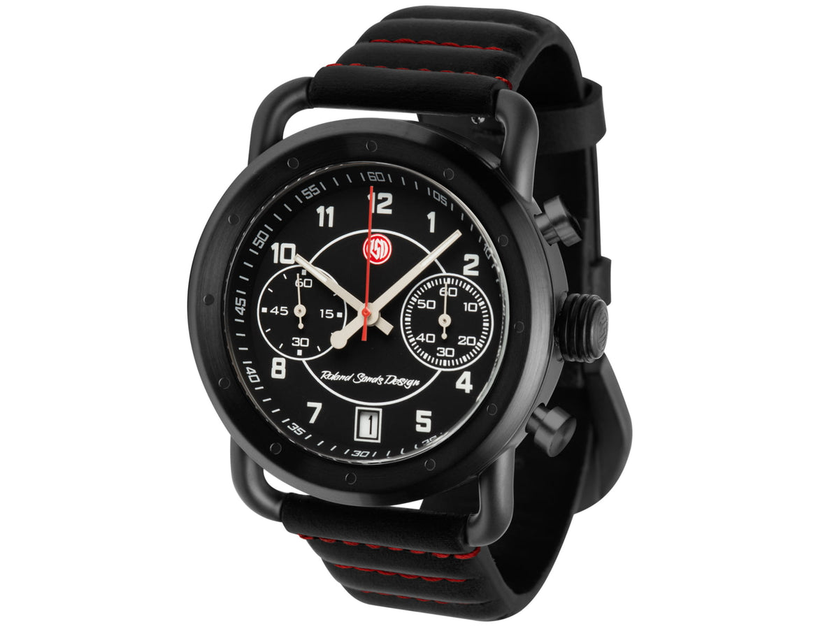 Szanto Icon Roland Sands Chrono Watches Black Dial Black Strap Black One Size IC RS 2252