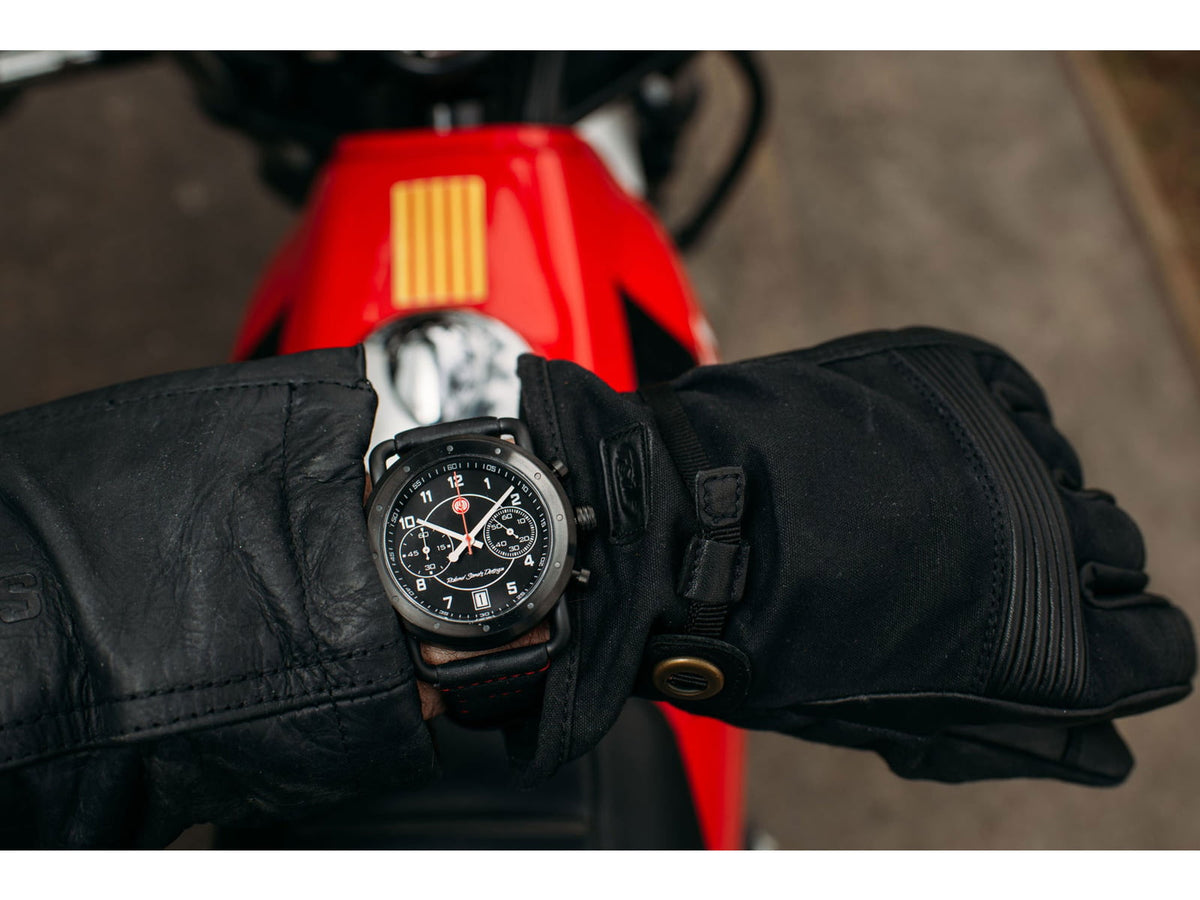 Szanto Icon Roland Sands Chrono Watches Black Dial Black Strap Black One Size IC RS 2252