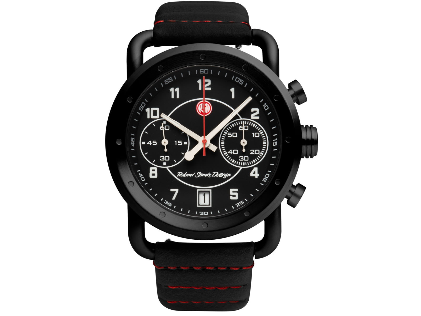 Szanto Icon Roland Sands Chrono Watches Black Dial Black Strap Black One Size IC RS 2252