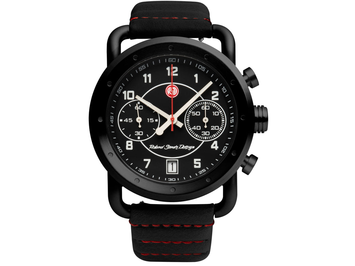 Szanto Icon Roland Sands Chrono Watches Black Dial Black Strap Black One Size IC RS 2252