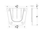 TACO Marine Side Mount Table Pedestal Receptor Backing Plate - White Delrin F40-0018WHC-A