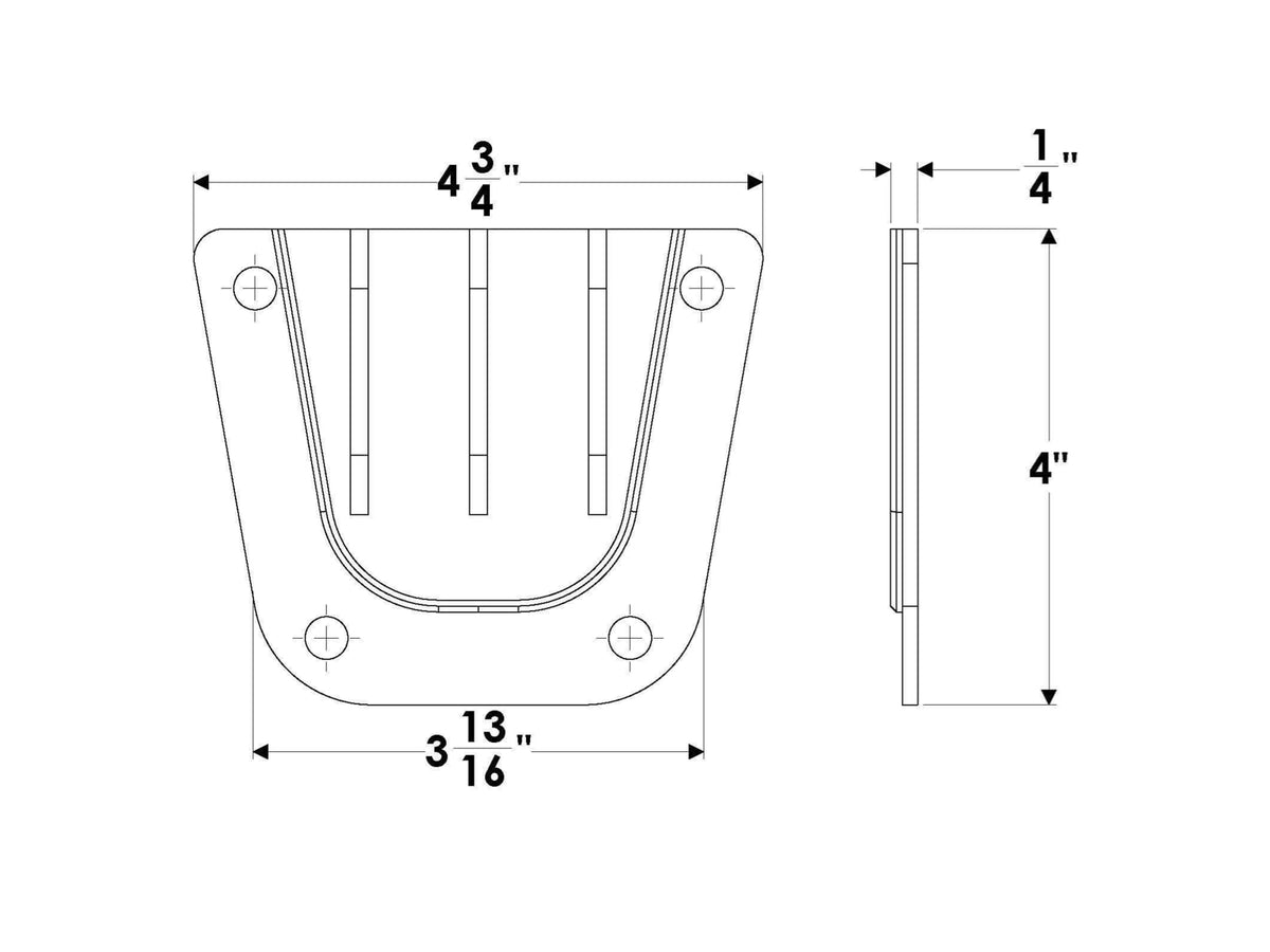 TACO Marine Side Mount Table Pedestal Receptor Backing Plate - White Delrin F40-0018WHC-A