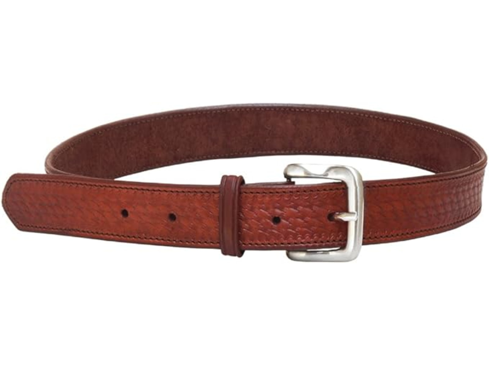 Tagua Gunleather Basketweave Leather Belt Brown Size 40 BELD-142