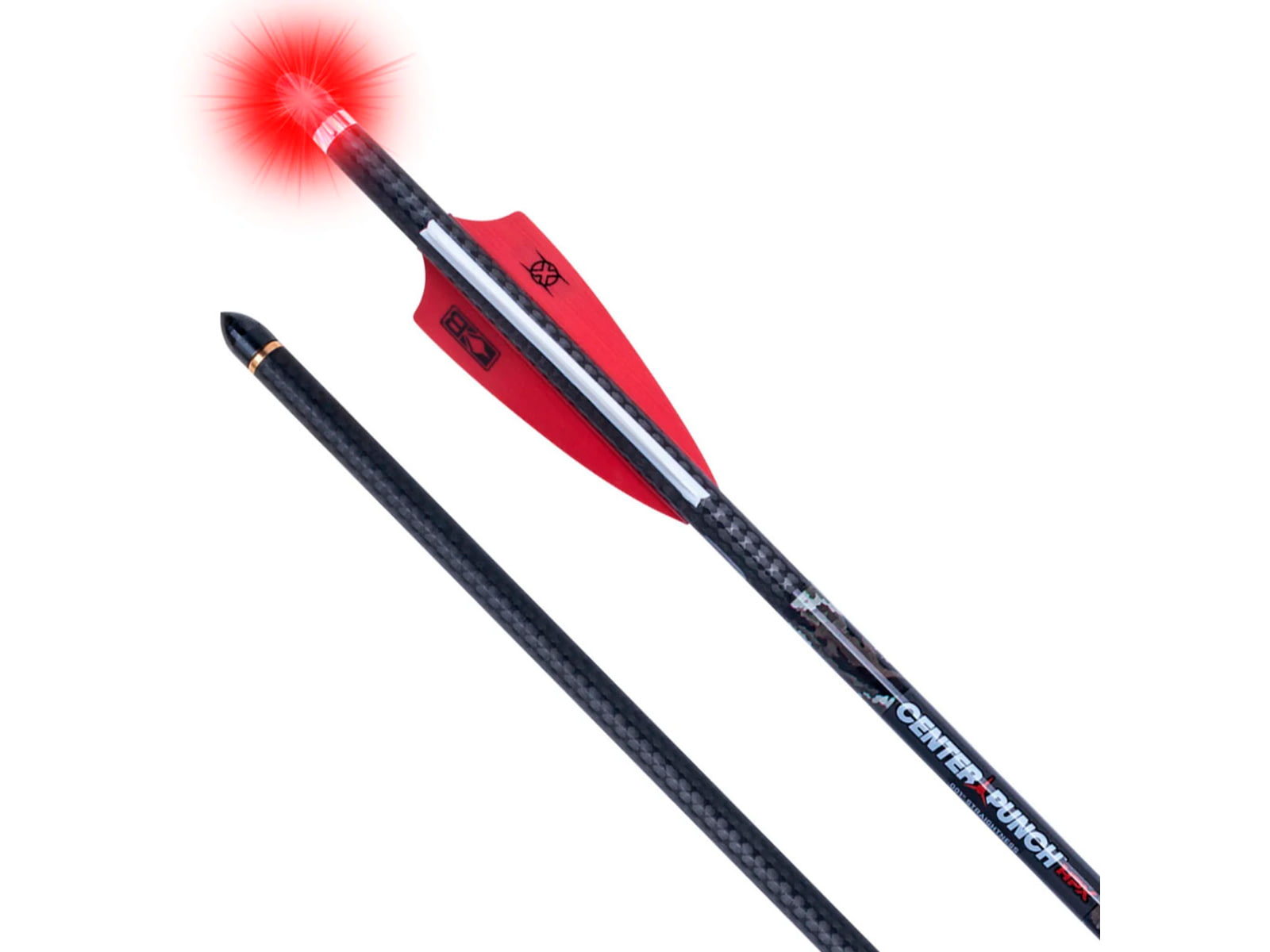 TenPoint Crossbow Technologies Lighted CenterPunch Alpha-Blaze HPX Premium Carbon Arrows .001in 20in Pack of 3 Black