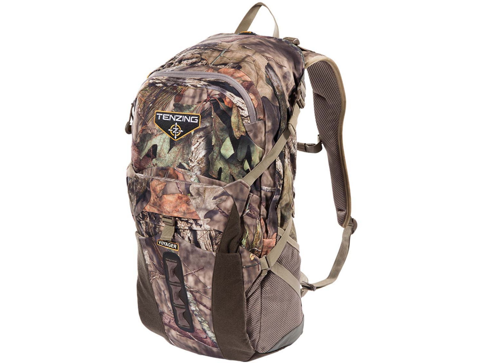 Tenzing Voyager Day Tricot Pack w/Airflow 2000in Storage Zipper Adjustable Strap Waist Belt 4 Compression Straps Pockets Mossy Oak Break-Up Country TZG-TNZBP3061
