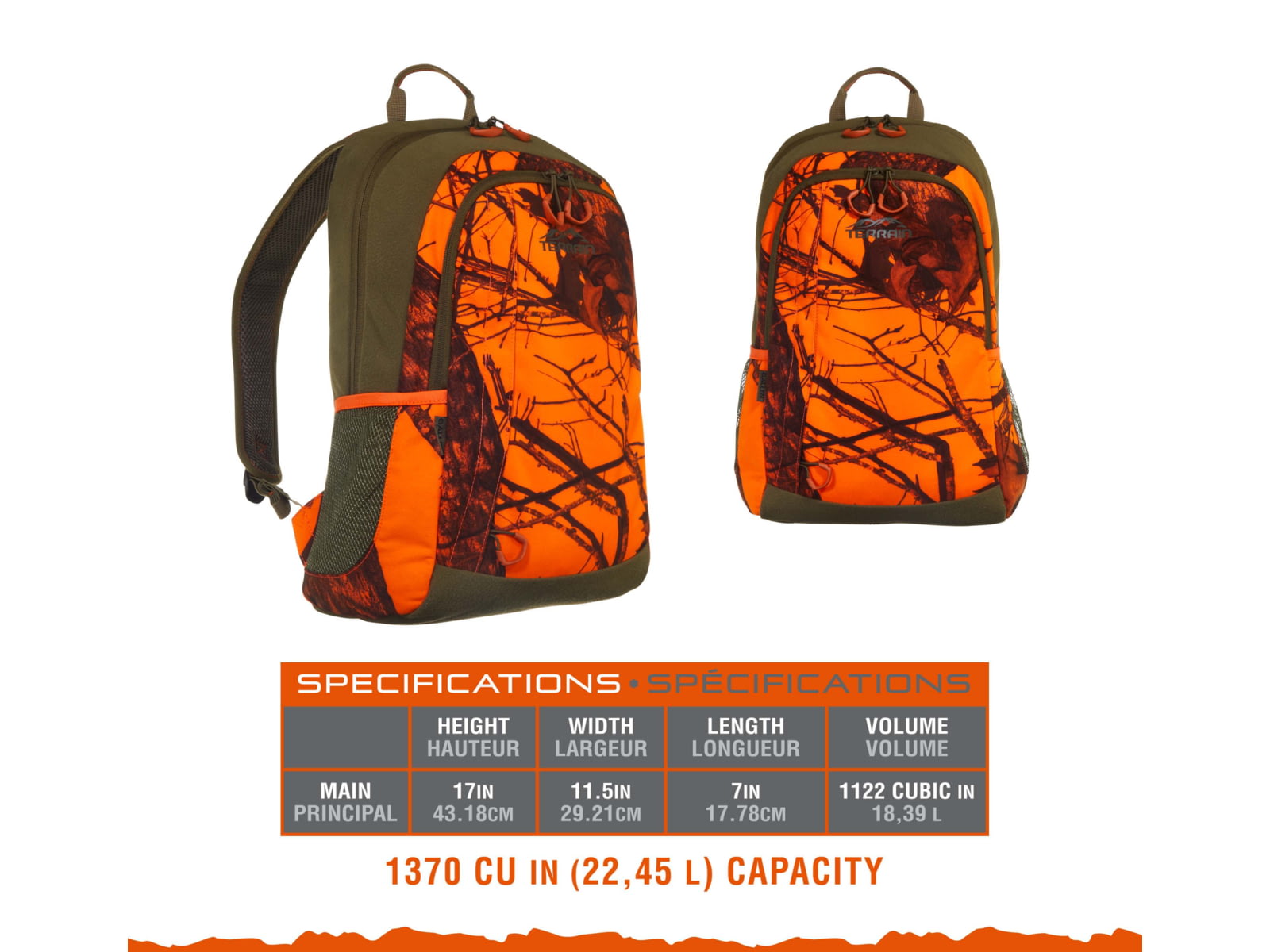 Allen Terrain Delta Backpack/Daypack Mossy Oak Break-Up Blaze Camo 1350 Cubic in