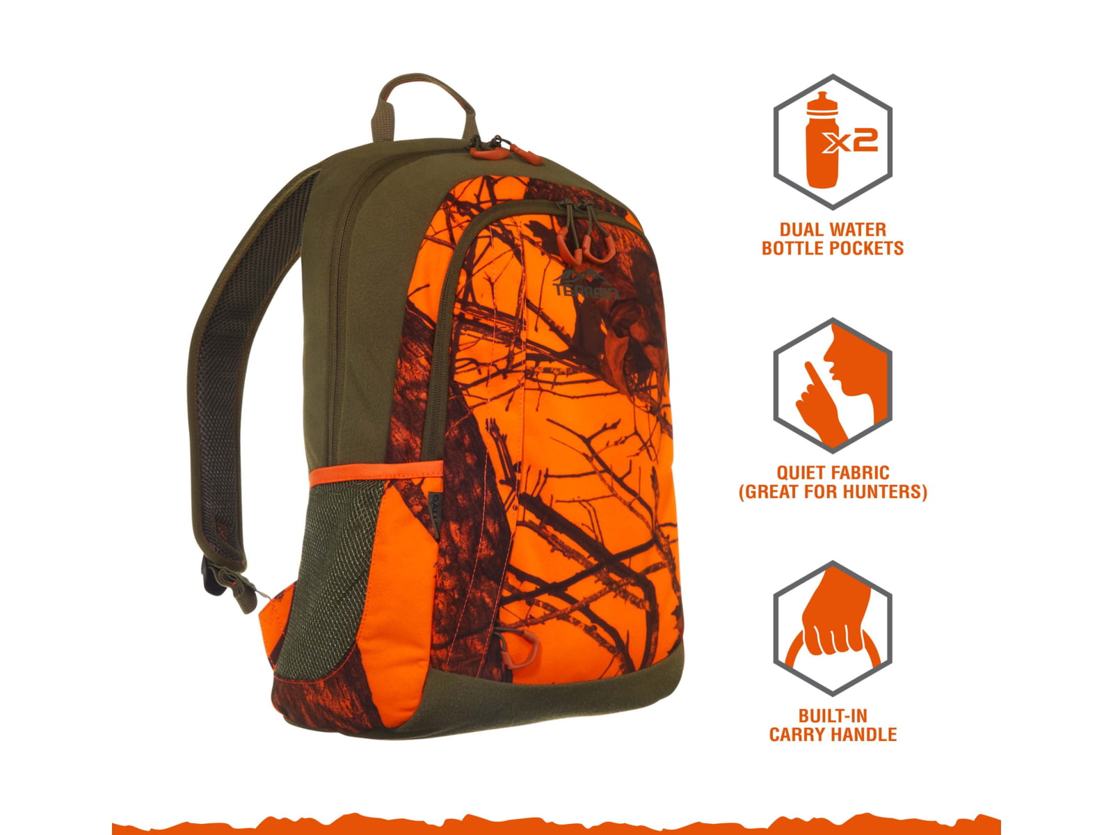 Allen Terrain Delta Backpack/Daypack Mossy Oak Break-Up Blaze Camo 1350 Cubic in