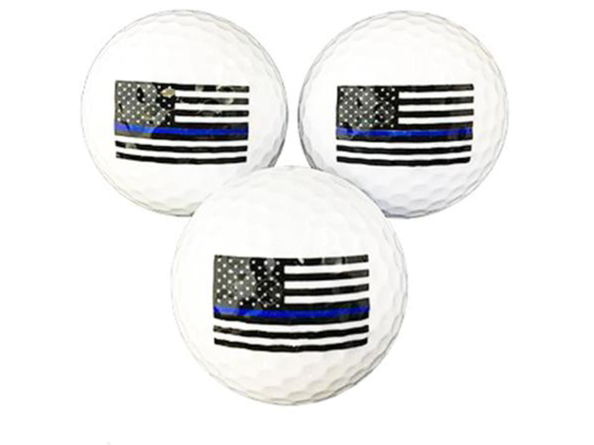 Thin Blue Line American Flag Golf Balls 3 Pk TBL-AM-GB