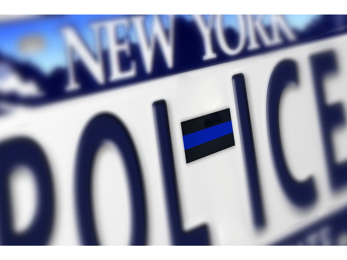 Thin Blue Line Reflective License Plate Stickers 6 Pack 1x0.75in TBL-LIC-STK