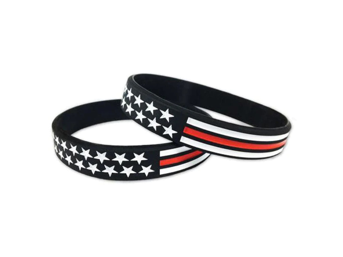 Thin Blue Line Thin Red Line American Flag Bracelet 8in TRL-AM-BR-8