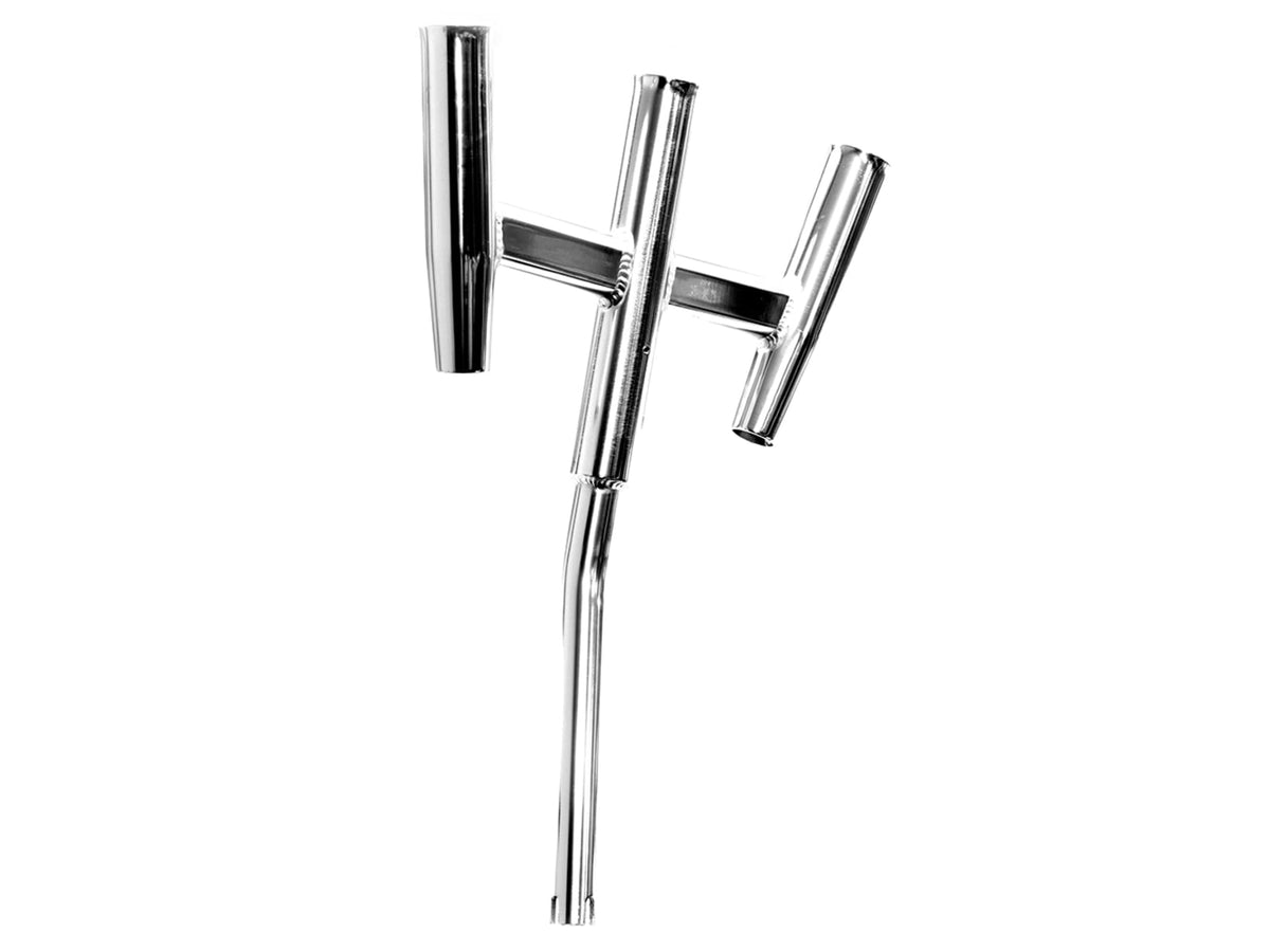 Tigress Triple Aluminum Kite Rod Holder - Bent Butt - Polished 88158
