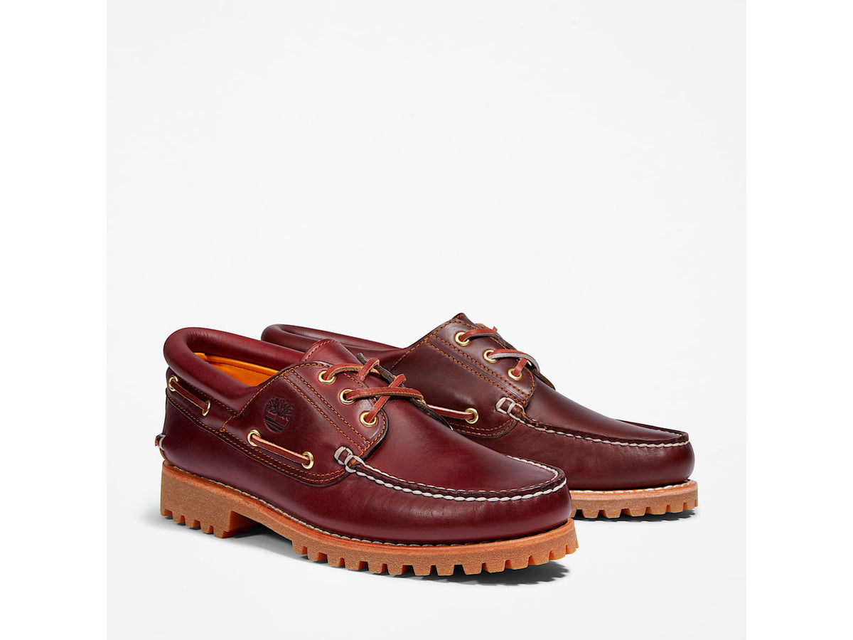 Timberland Authentics 3 Eye Classic Lug - Men's Burgundy Pull Up Medium