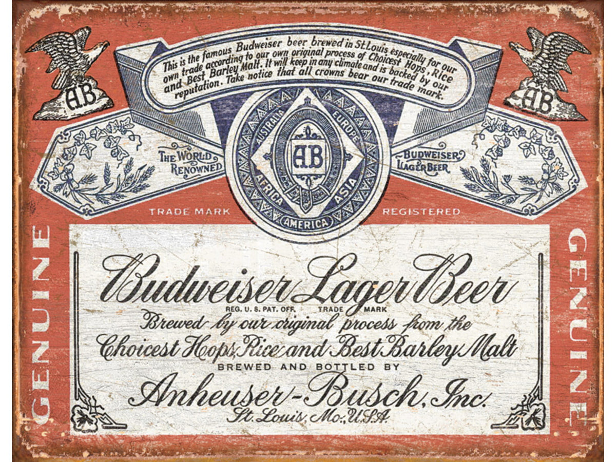 Tin Signs Budweiser Weathered Sign TSN1751