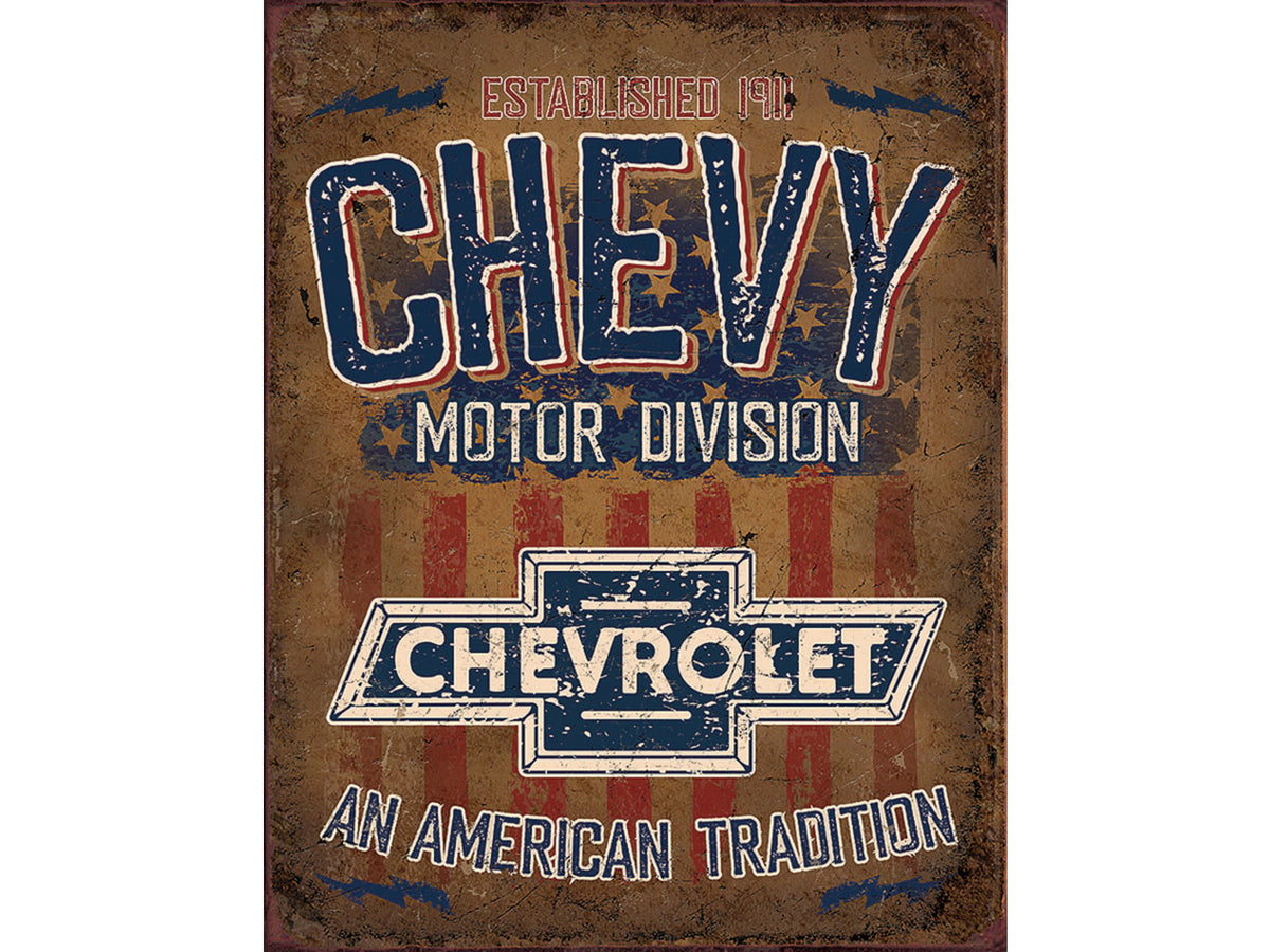 Tin Signs Chevy American Tradition 12.5" x 16" 2204