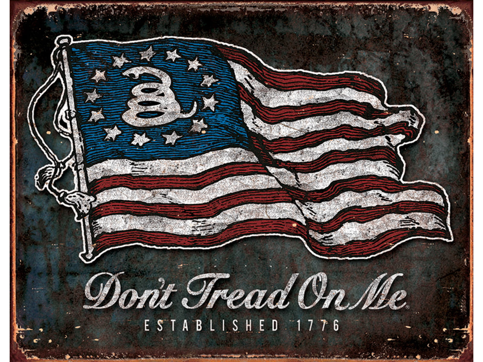 Tin Signs DTOM Vintage Flag Tin Sign 1873