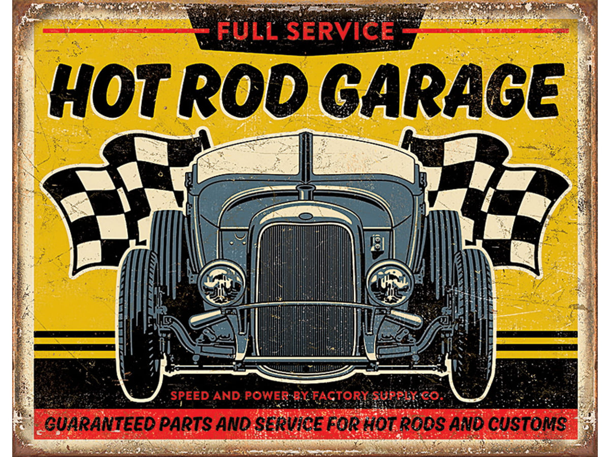 Tin Signs Hot Rod Garage
