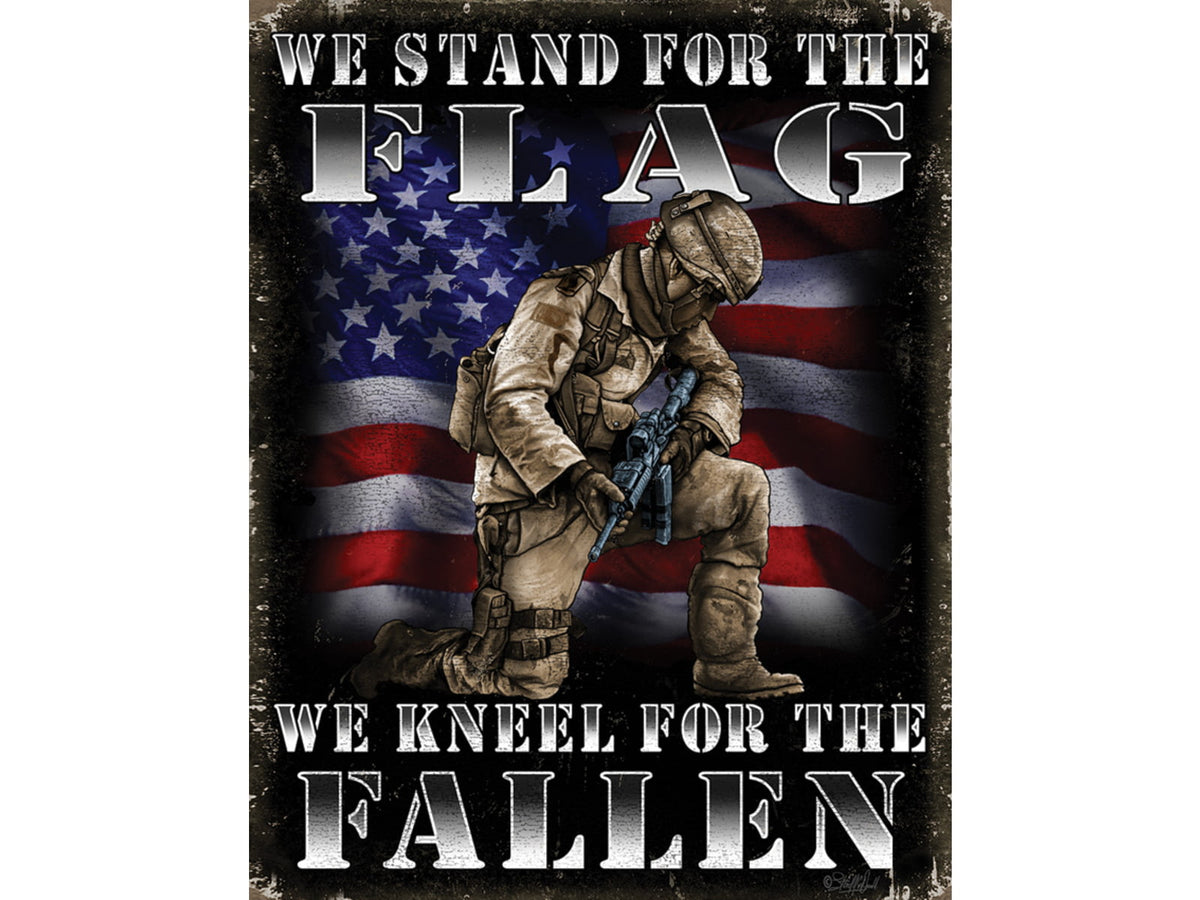 Tin Signs Kneel for the Fallen