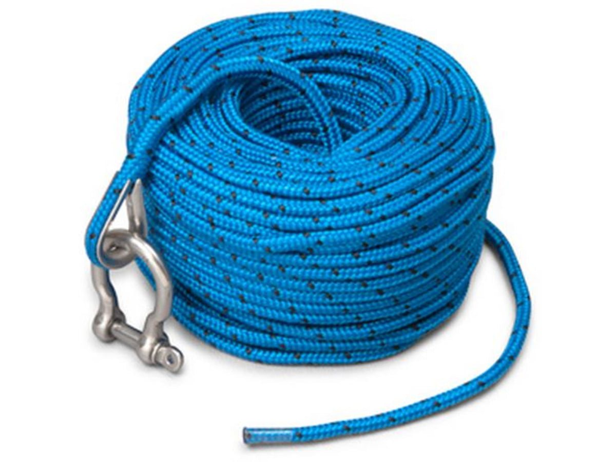 Trac Outdoors Anchor Rope 5mm x 100ft SS shackle T10118