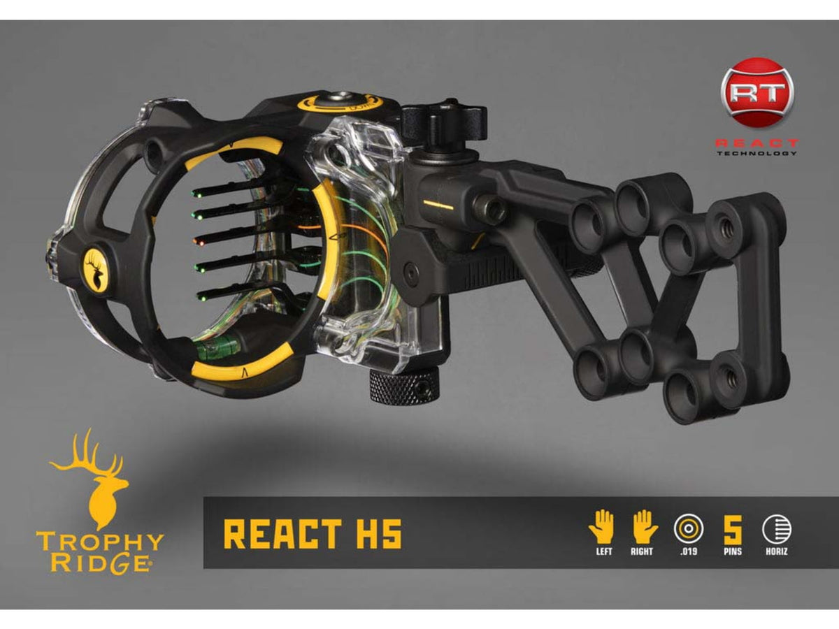 Trophy Ridge React H5 Sight / 5 Pin / Right Handed / .019 Black