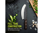 TRUE Primal Forge Rocker Butcher Kitchen Knife 5Cr15MoV Stainless Steel Monzo Wood Handle Black
